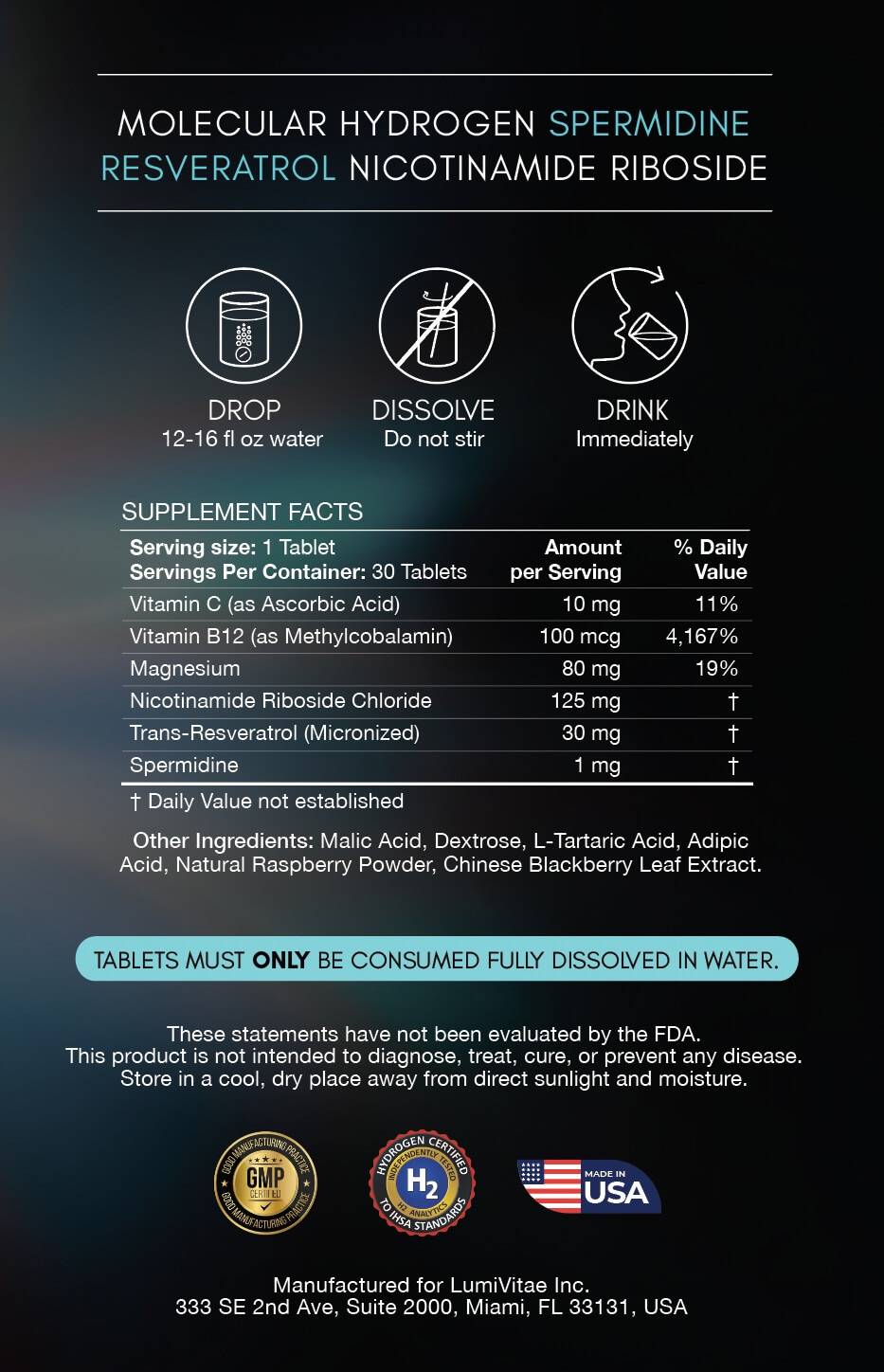 LumiVitae - Molecular Hydrogen Rich Water (see description for how to order)